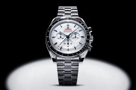 omega speedmaster moonwatch white dial|omega speedmaster white face.